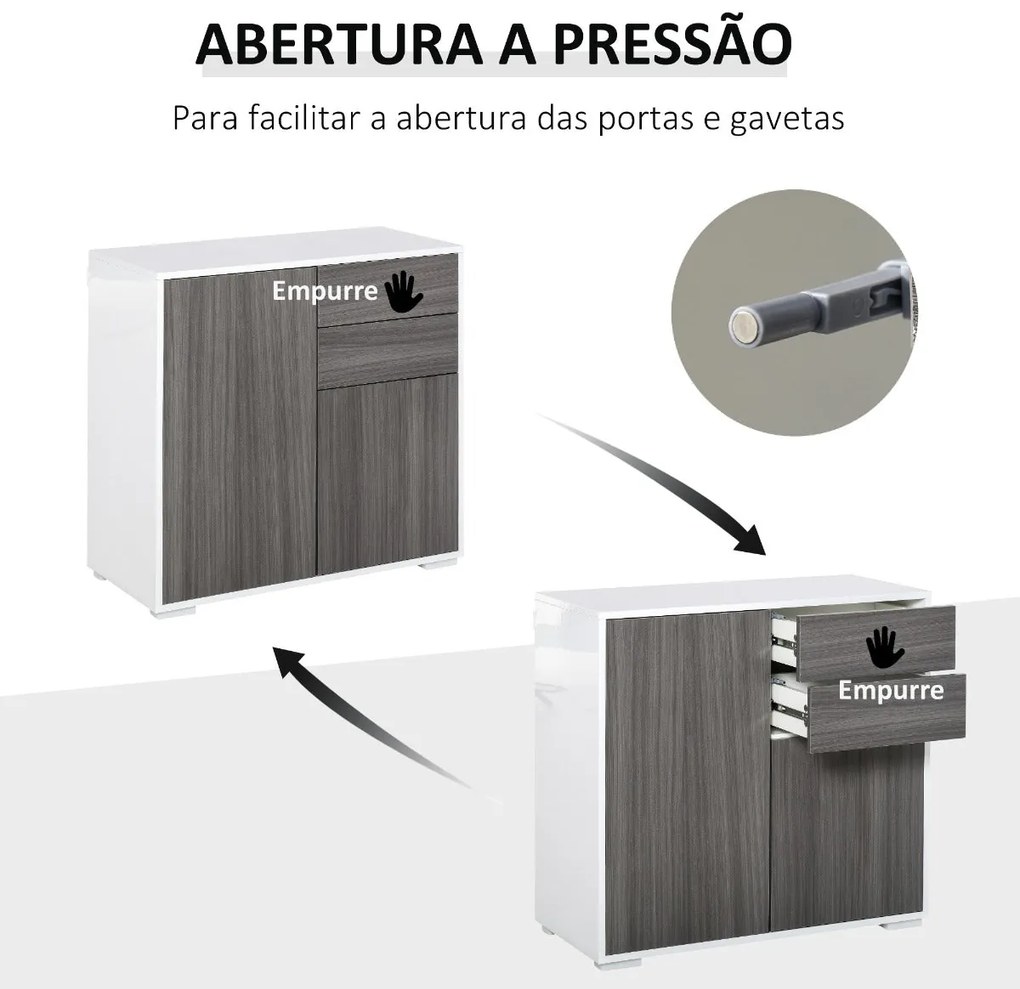 Aparador Sean de 79 cm - Cinzento - Design Nórdico
