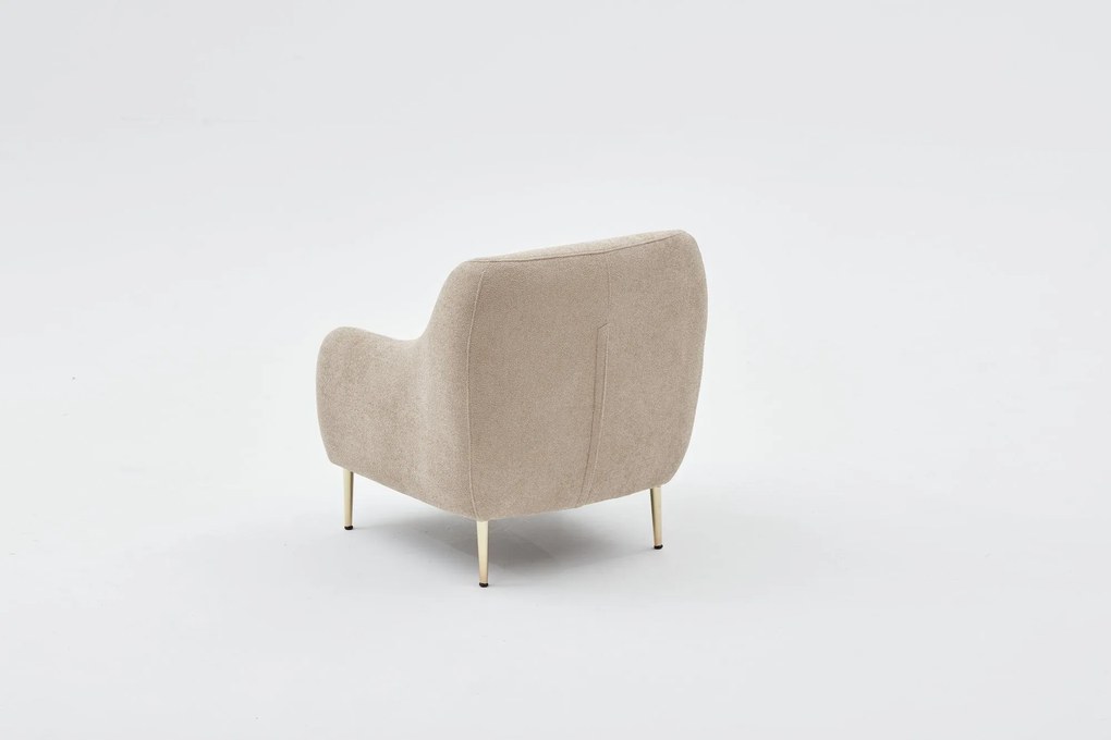 Sofá de 1 Lugar Simena – Bege Dourado – 77x77x70 cm