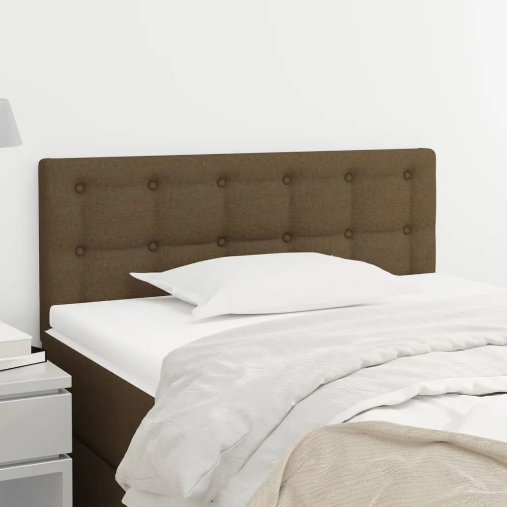 346439 vidaXL Cabeceira de cama tecido 100x5x78/88 cm castanho