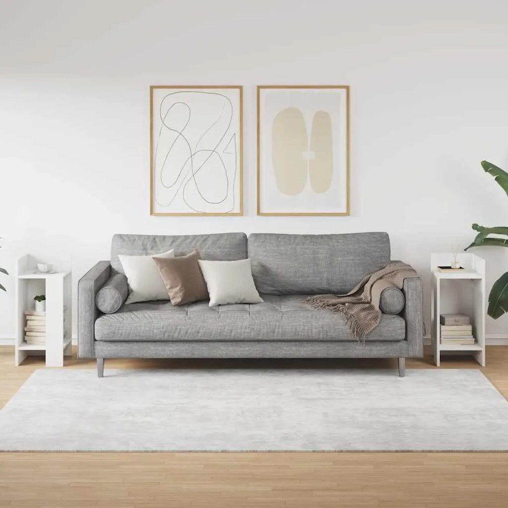Mesas laterais 2 pcs com prateleira 110x50x103 cm branco