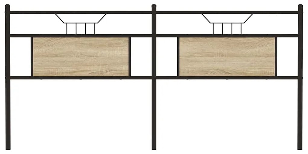Cabeceira de cama 160 cm derivados madeira/aço carvalho sonoma