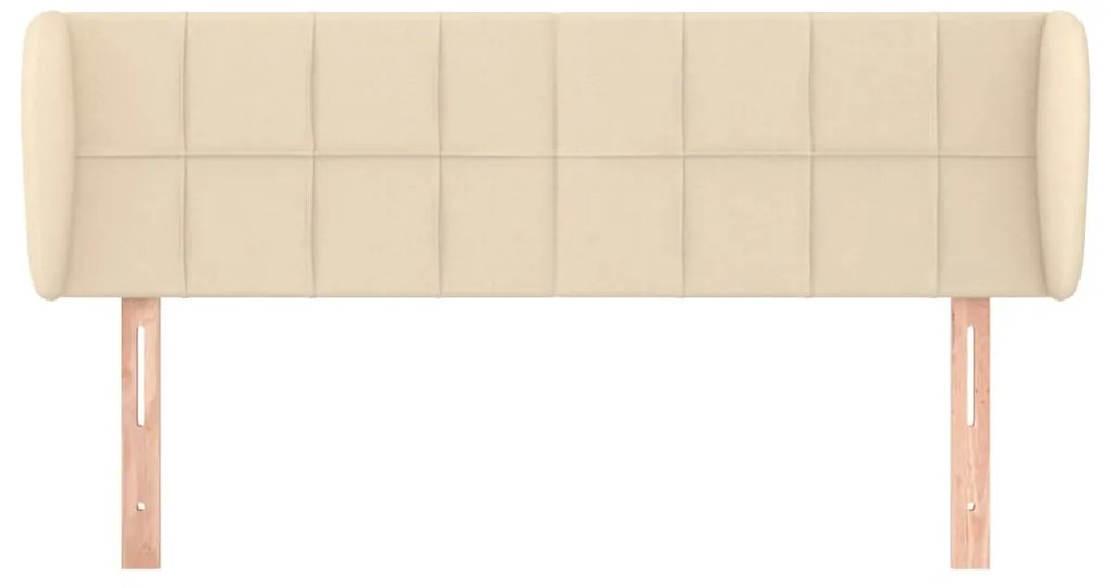 Cabeceira de cama c/ abas tecido 147x23x78/88 cm creme