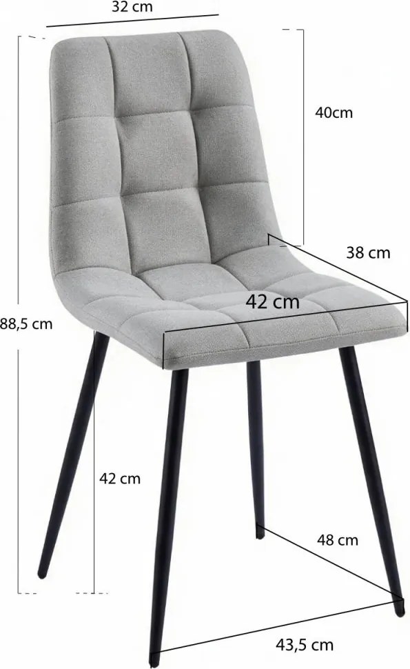 Pack 4 Cadeiras Stuhl Tecido - Cinza claro