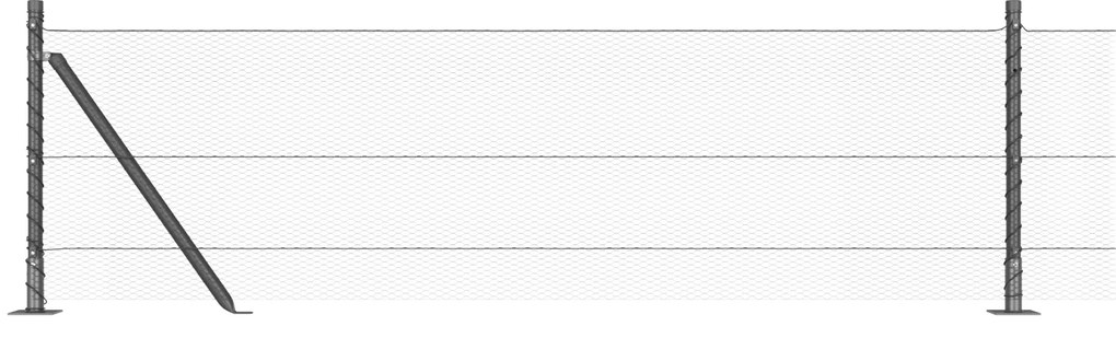 Cerca Hexagonal vidaXL Cinza 0.4x10 m Aço
