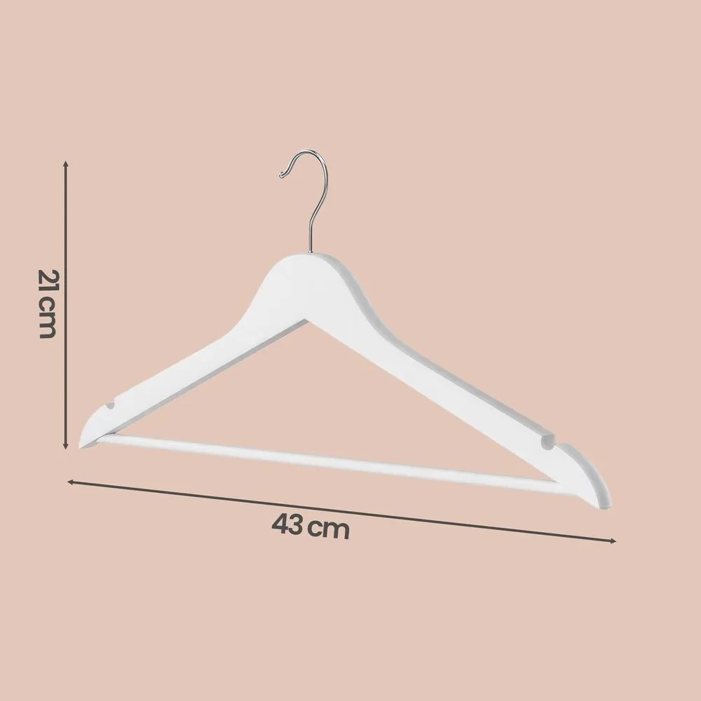 Conjunto de 30 Cabides para calças de madeira brancos