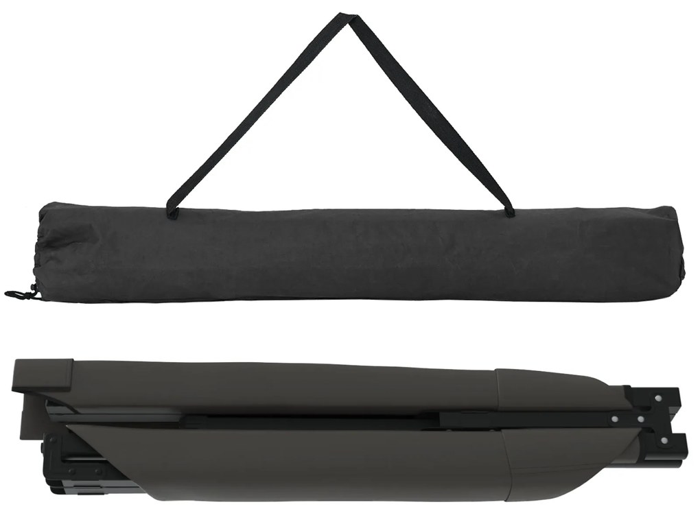 Cama de Sol Dobrável com Bolsa de Transporte Preta 600D Tecido Oxford