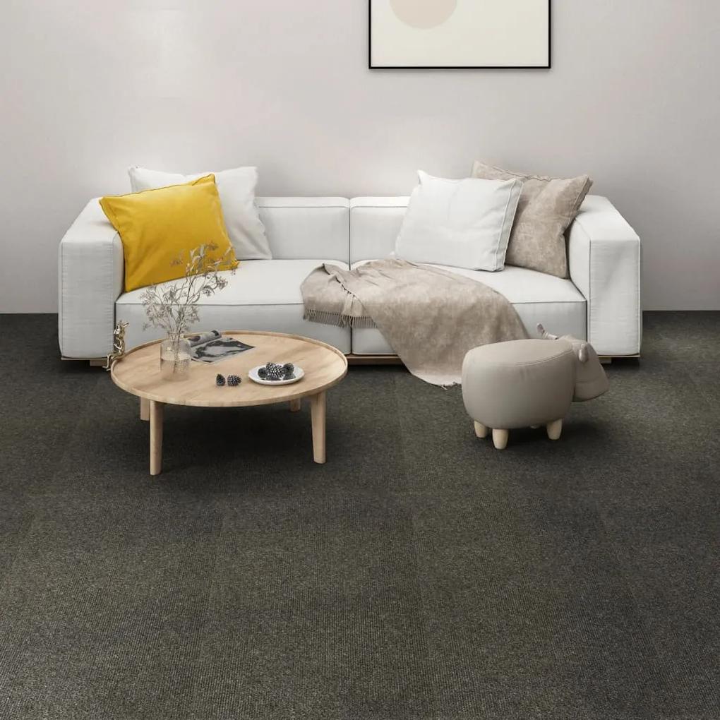 331481 vidaXL Ladrilhos carpete para pisos 16 pcs 4 m² 25x100 cm antracite