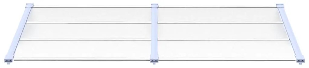 Toldo para porta 199x90 cm policarbonato cinzento/transparente