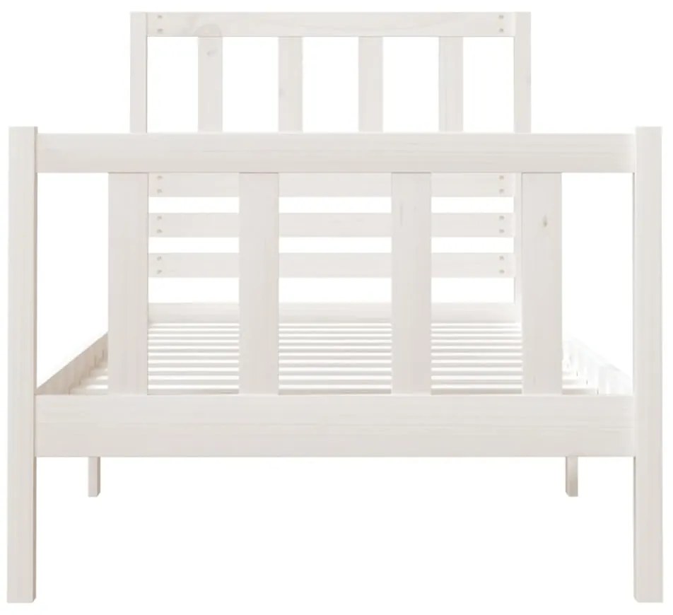 Estrutura cama pequena solteiro 75x190 cm madeira maciça branco