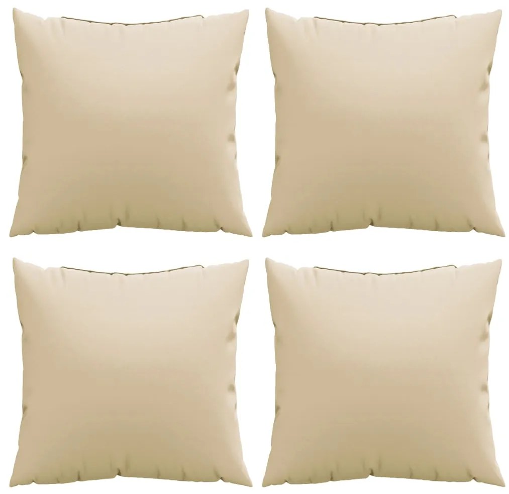 Almofadas de sofá 4 pcs 60x60 cm tecido bege