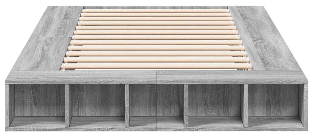 Estrutura de cama 135x190 cm derivados de madeira cinza sonoma