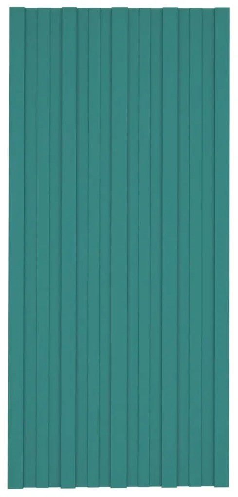 Painéis de telhado 12 pcs 100x45 cm aço galvanizado verde