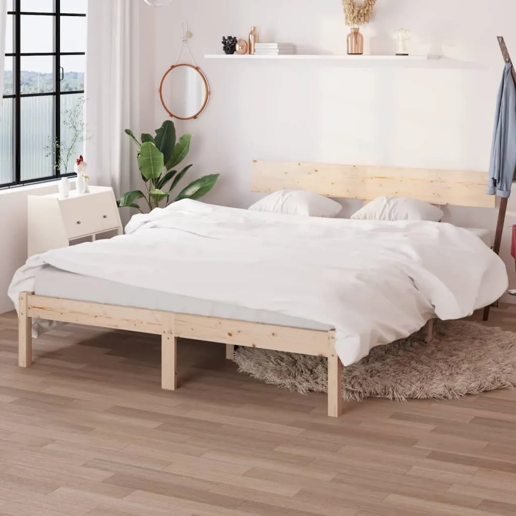 810142 vidaXL Estrutura de cama 120x200 cm pinho maciço preto