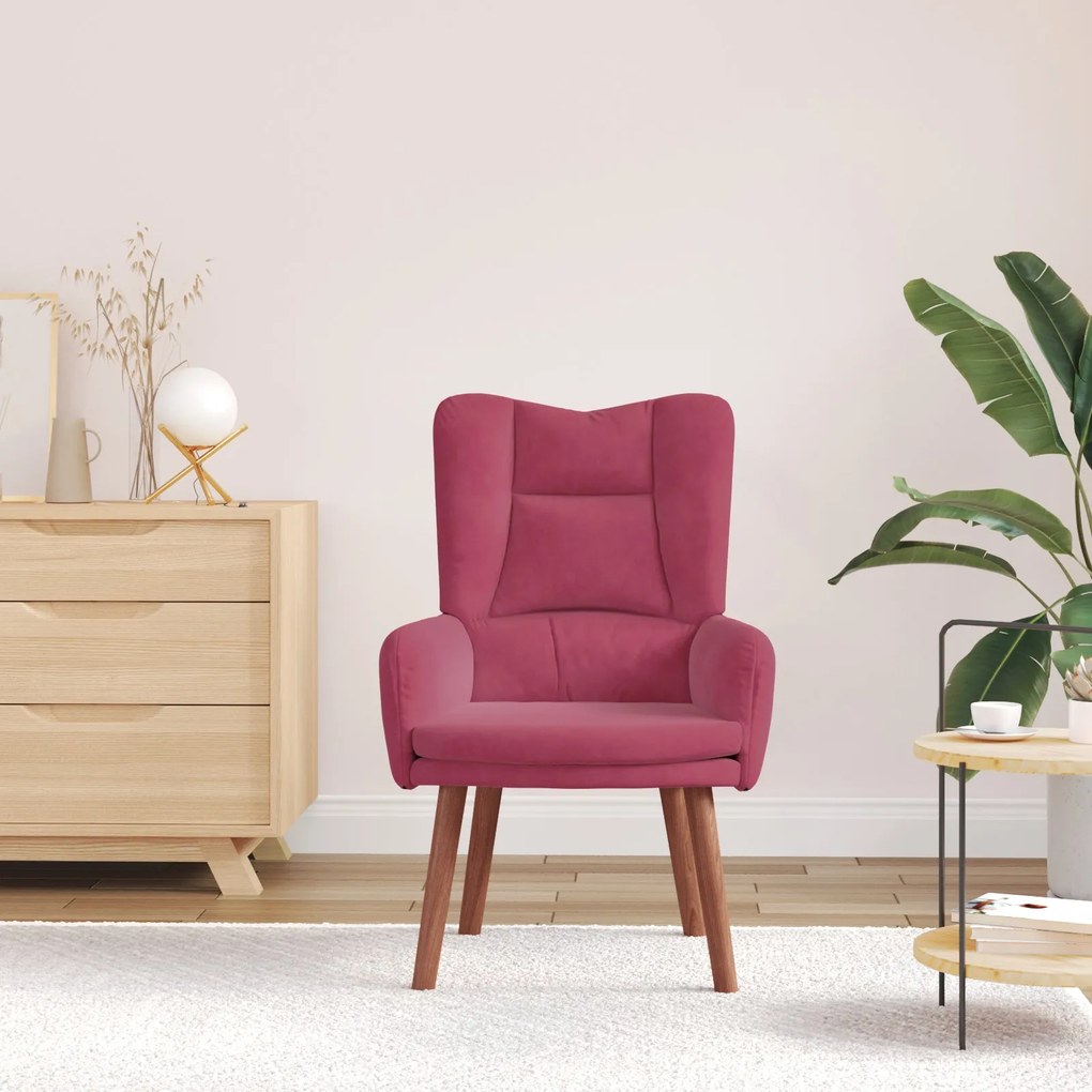 Poltrona Relaxante VidaXL Vermelha de Veludo