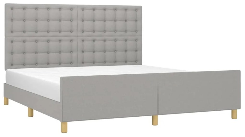 Estrutura de cama 180x200 cm tecido cinzento-claro