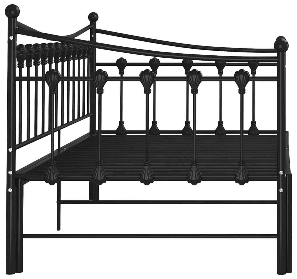 Estrutura sofá-cama de puxar 90x200 cm metal preto