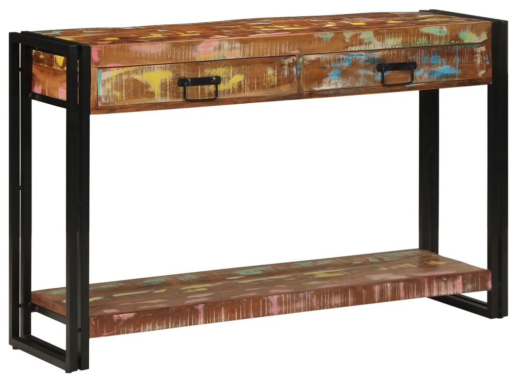 Mesa de Consola vidaXL Multicolorido 120x33x75 cm Madeira Recuperada
