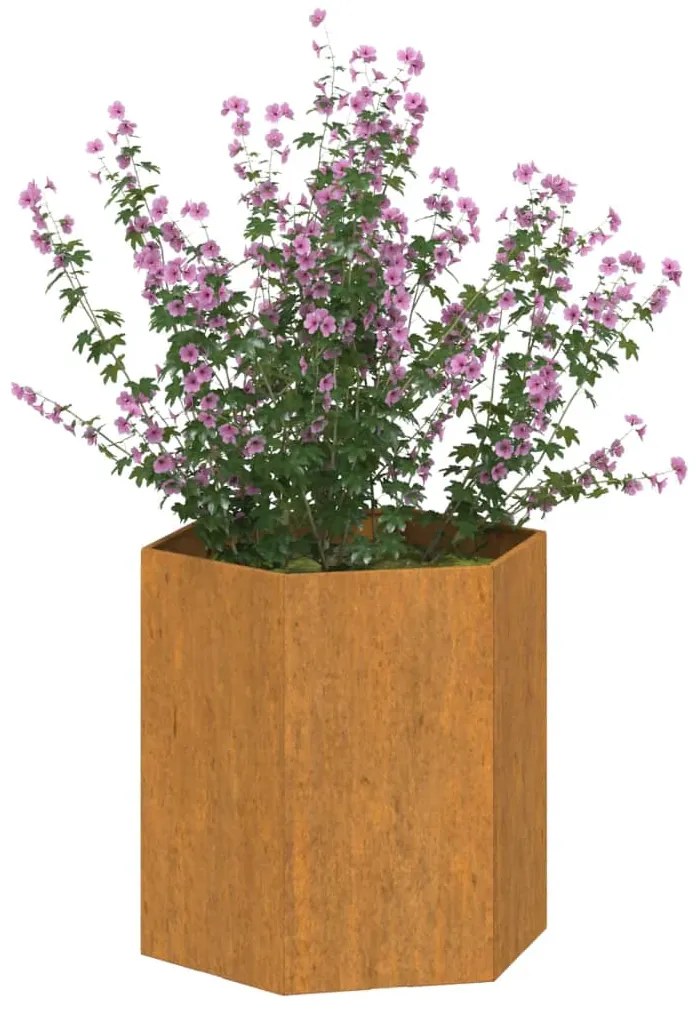 Vaso/floreira 40x40x45 cm aço corten cor enferrujado