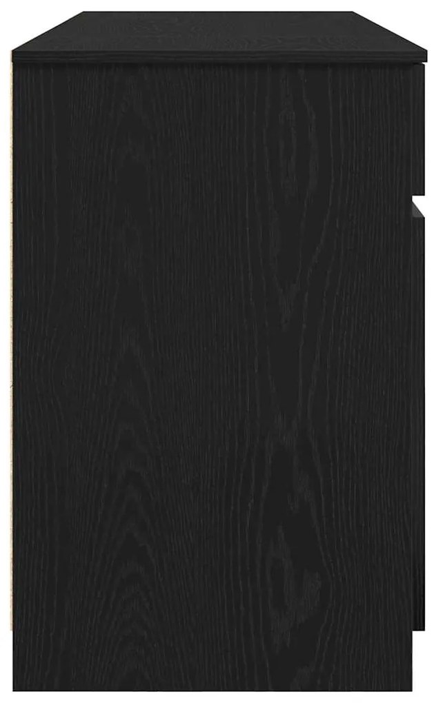 Mesa vidaXL Preta em Carvalho 140x49x76 cm em Madeira Engenharia