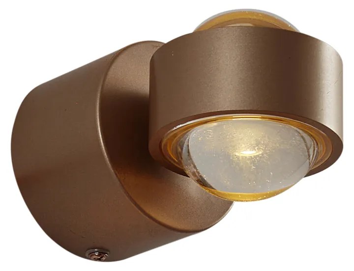 Candeeiro de parede de design bronze escuro incl. LED IP44 - Lens Design