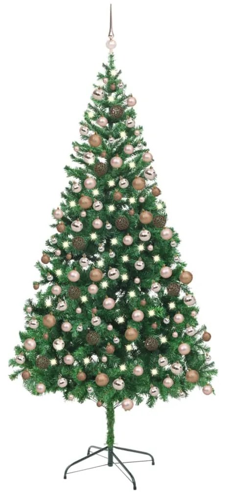 vidaXL Árvore de Natal artificial pré-iluminada c/ bolas 910 ramos