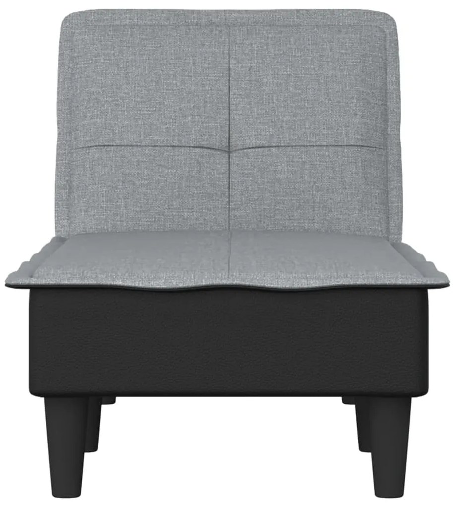 Chaise longue tecido cinzento-claro