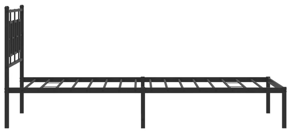 Estrutura de cama com cabeceira 107x203 cm metal preto