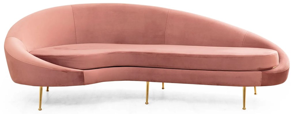 Sofá de 3 Lugares Eses – Rosa – 255 cm x 120 cm x 85 cm