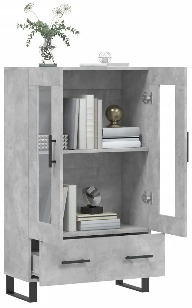 Aparador alto 69,5x31x115 cm derivados de madeira cinza-cimento