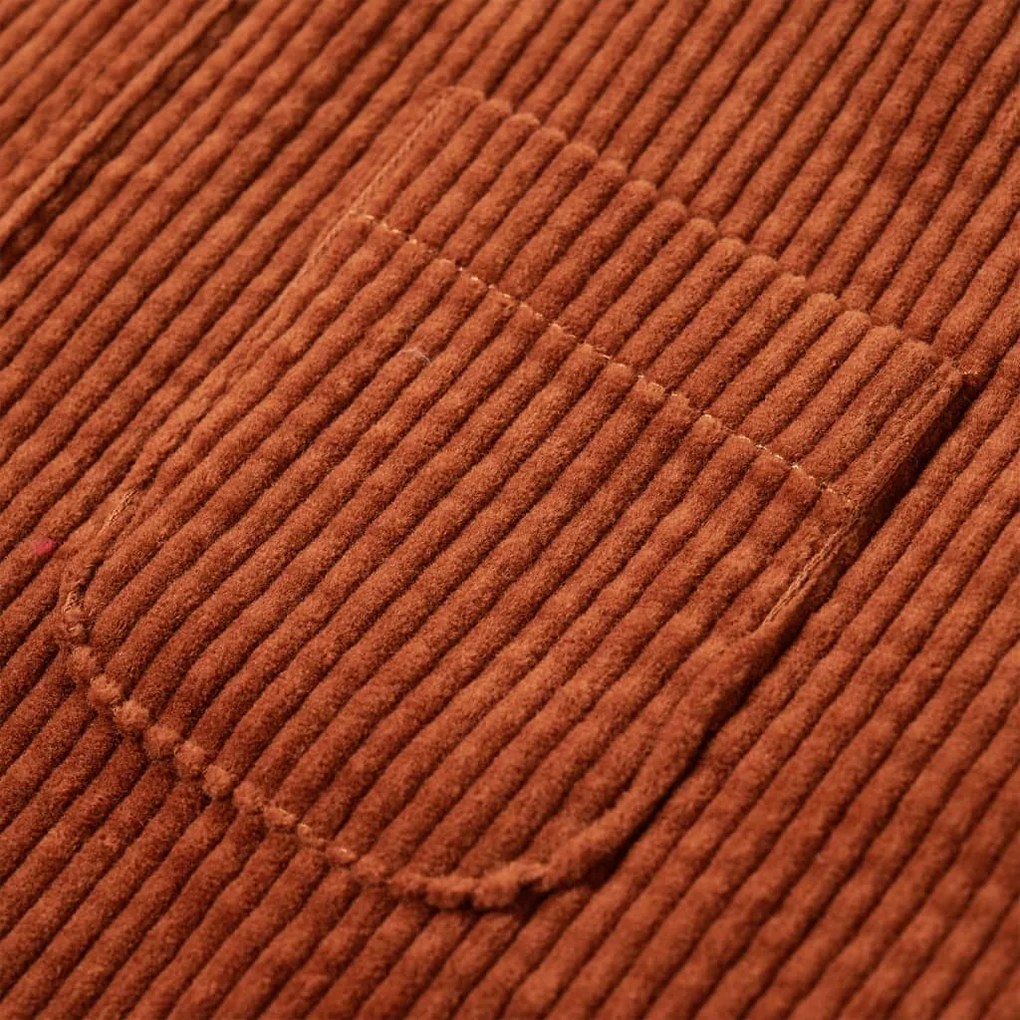 Vestido com peitilho para criança bombazina cor conhaque 104
