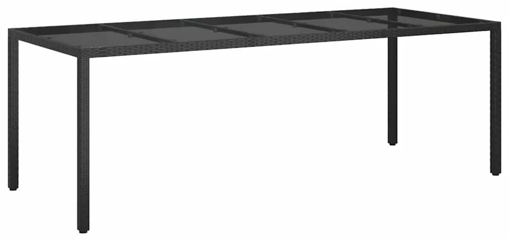 Mesa de Jantar de Jardim Preta 250x100x75 cm Rattan Poliéster