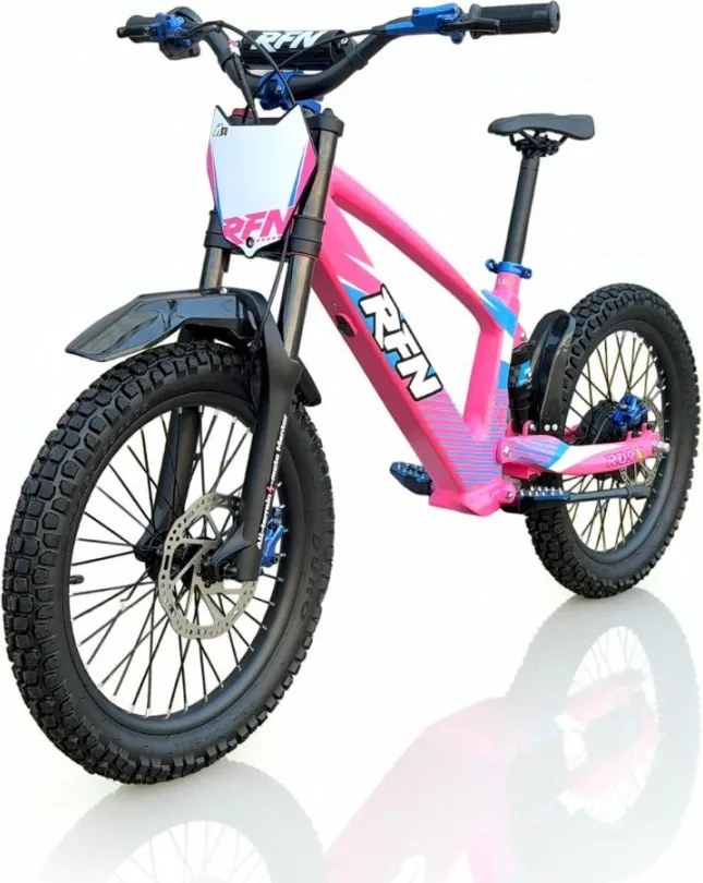 Bicicleta elétrica infantil 500W Roan RXF Evo Racing 18" Rosa