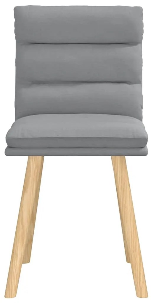 Cadeiras de jantar 2 pcs tecido cinzento-claro