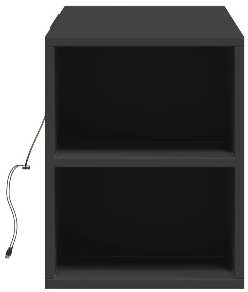 Móvel de parede para TV com luzes LED 135x31x39,5 cm preto