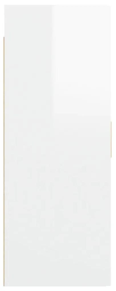 Armário de parede suspenso 69,5x34x90 cm branco brilhante