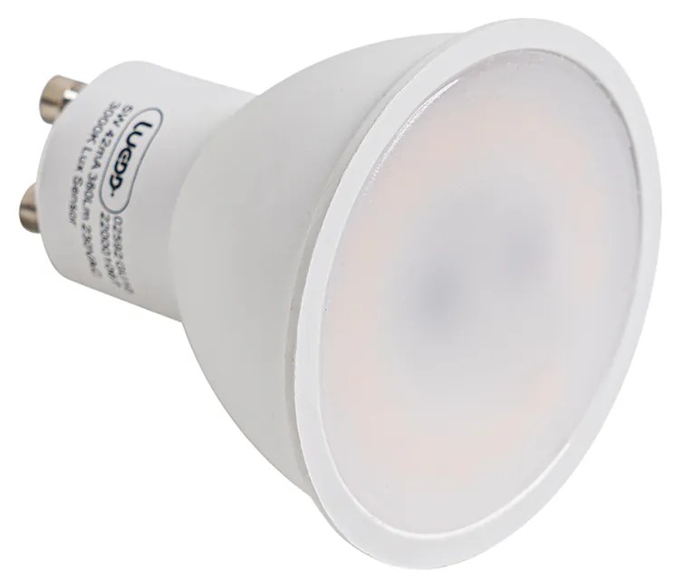 Conjunto de 5 Lâmpada LED GU10 sensor claro-escuro 5W 380 lm 3000K