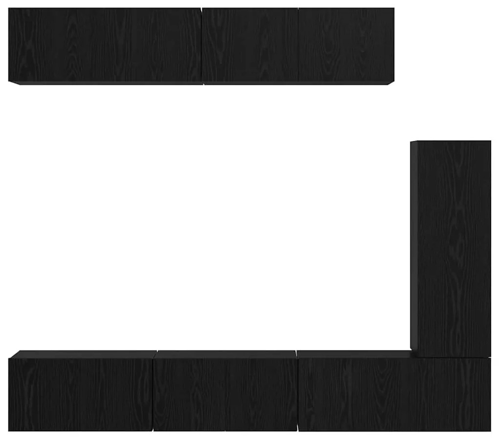 Conjunto de móvel de TV 6 pcs Carvalho preto 30.5 x 30 x 90 cm
