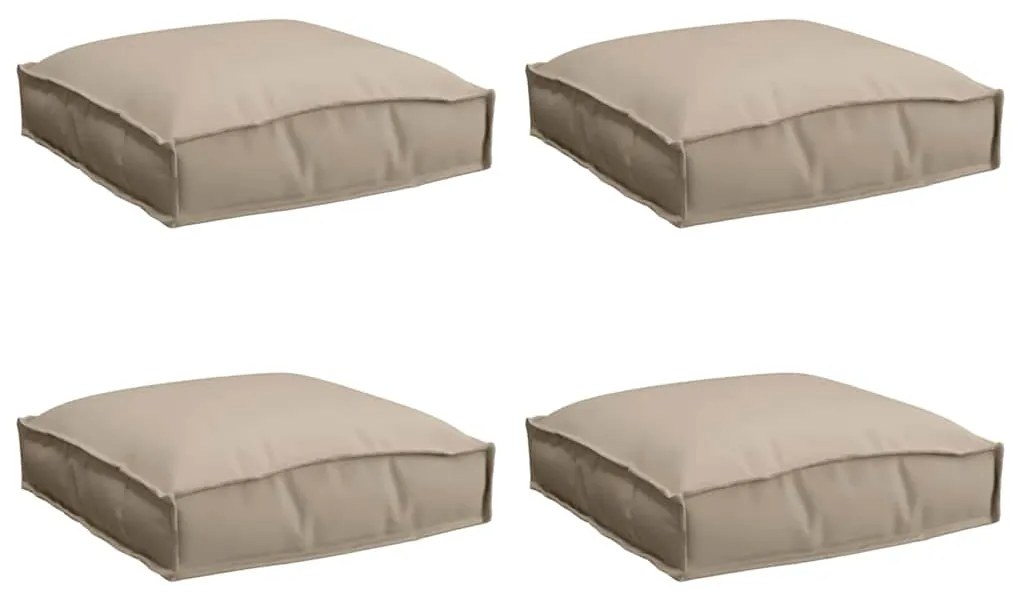 Almofadas de Palete para Assento 4 pcs Taupe 40x40x8 cm em Tecido Oxfo