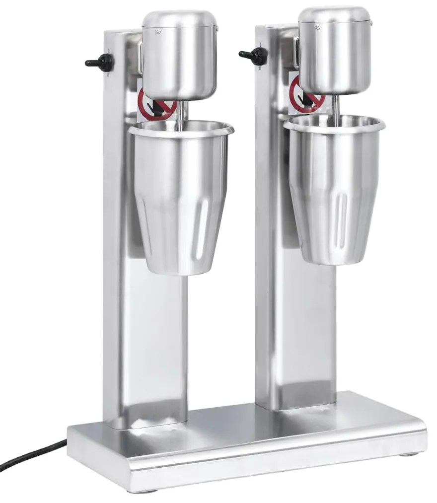 Misturador para batidos com copos duplos aço inoxidável 2 L