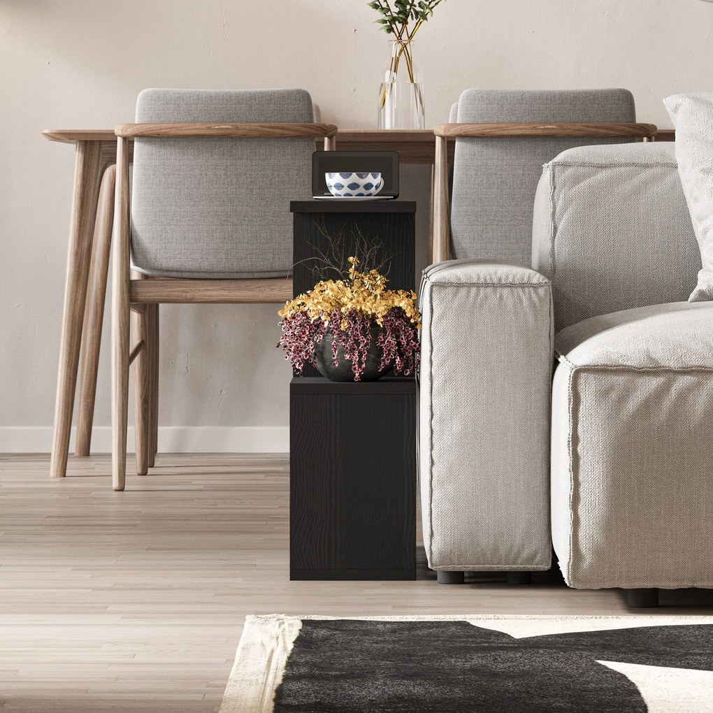Mesa de Centro Homemania – Madeira Preta – 60x60x20 cm | Tribo Home
