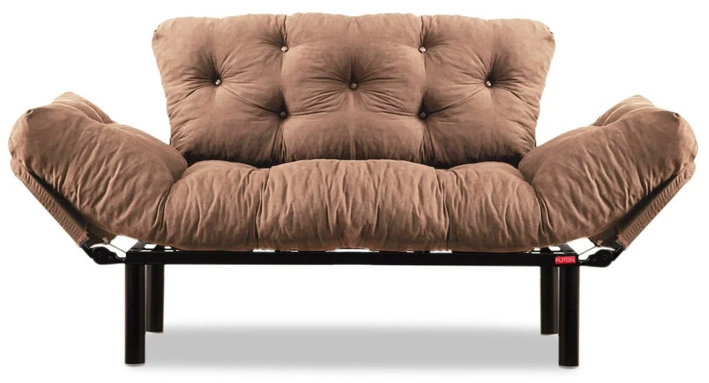 Sofá-Cama de 2 Lugares Nitta – Castanho Claro – 155x85x70 cm