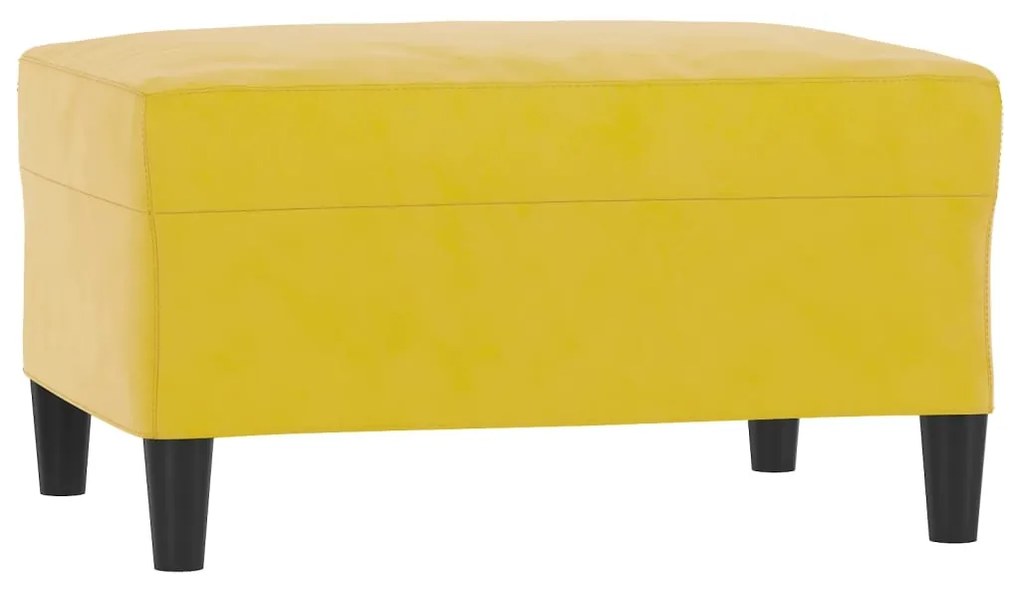 3 pcs conjunto de sofás com almofadas veludo amarelo