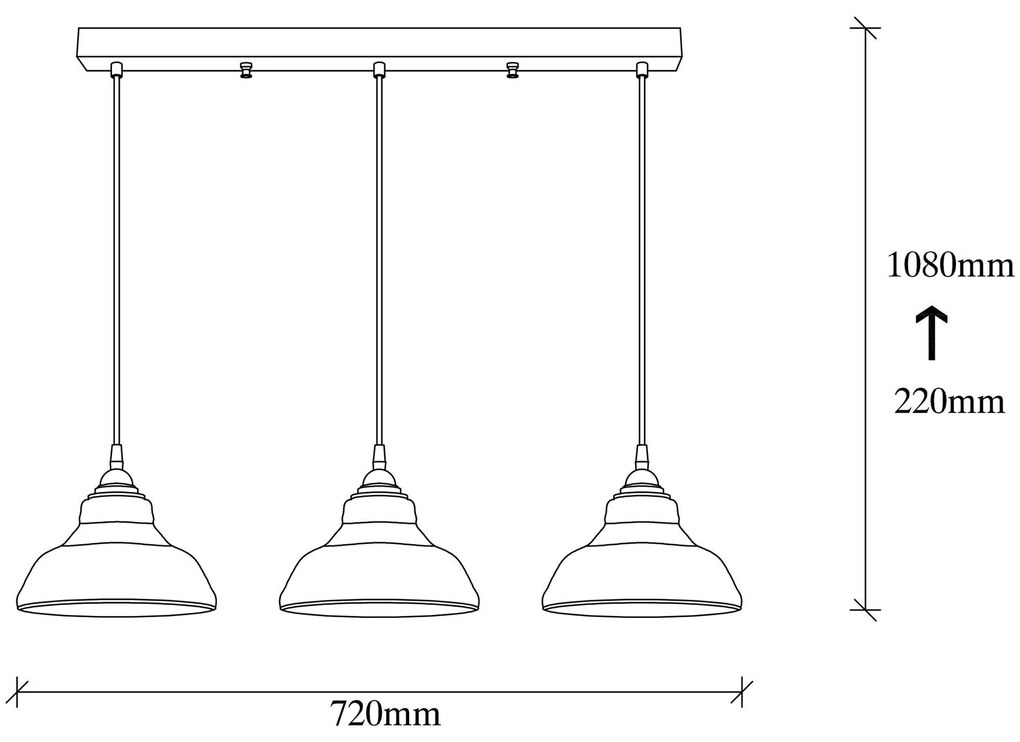 Chandelier Dilberay – Preto – 72 x 72 cm