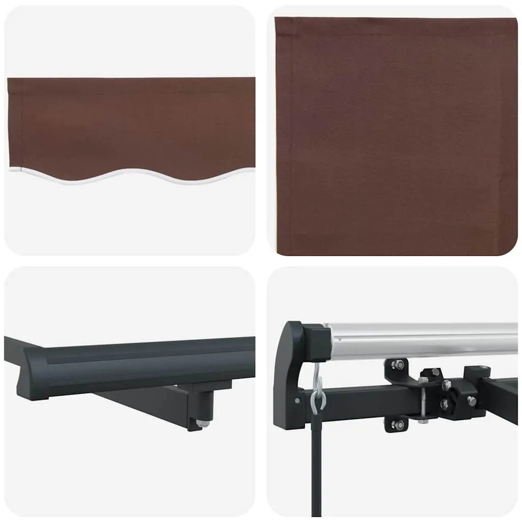 Toldo Retrátil Manual Marrom e Antracite