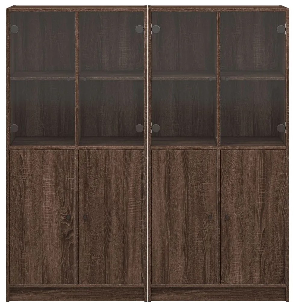 Estante c/ portas 136x37x142cm deriv. madeira carvalho castanho