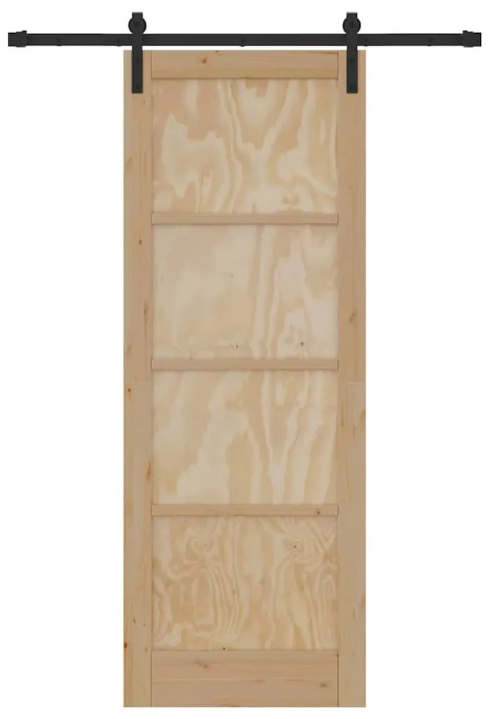 Porta Deslizante com Conjunto de Ferragens 78x211 cm Madeira Sólida de