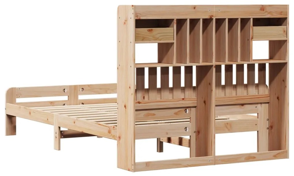 Cama com estante sem colchão 135x190 cm pinho maciço