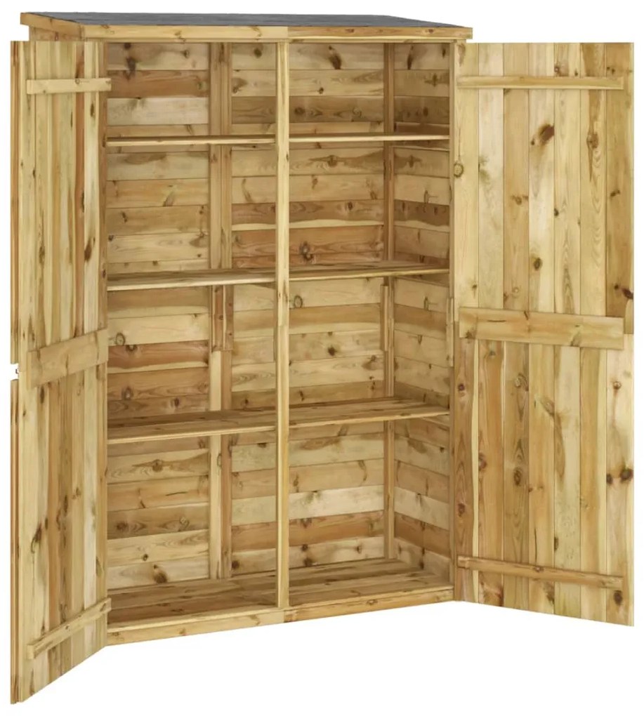 Abrigo p/ ferramentas de jardim 123x45x171 cm pinho impregnado