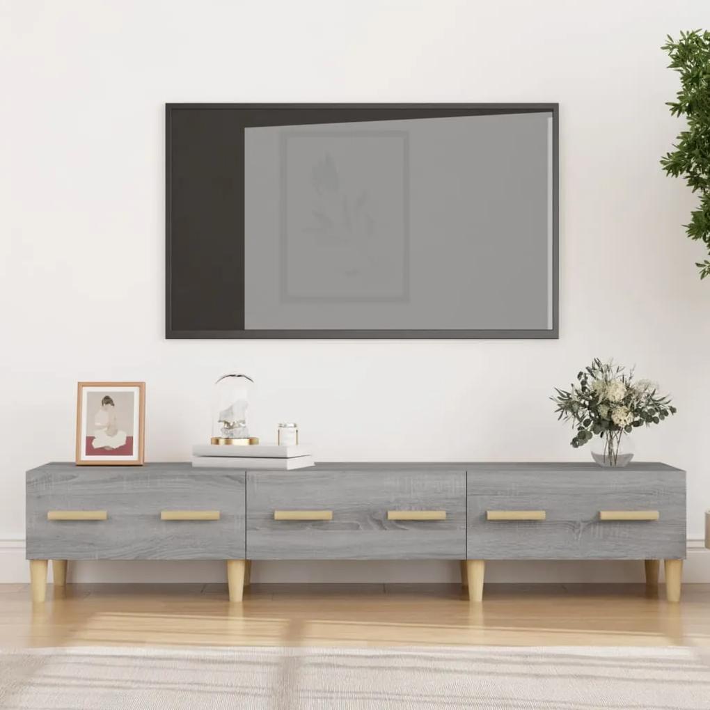 817508 vidaXL Móvel de TV 150x34,5x30 cm derivados de madeira cinzento sonoma