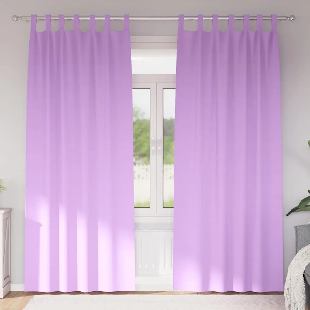 vidaXL Cortinas com cortinas 2 pcs Roxo 260 x 140 cm Poliéster